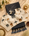Khadi Cotton Saree with Printed Blouse 5