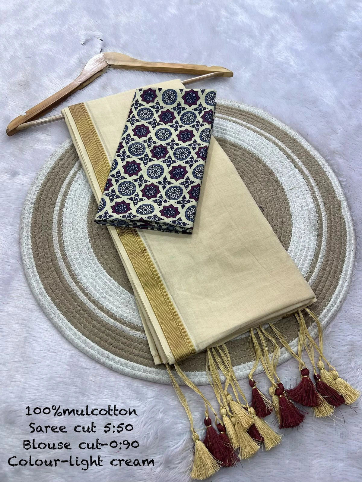 Mul Cotton Saree with Blouse 8