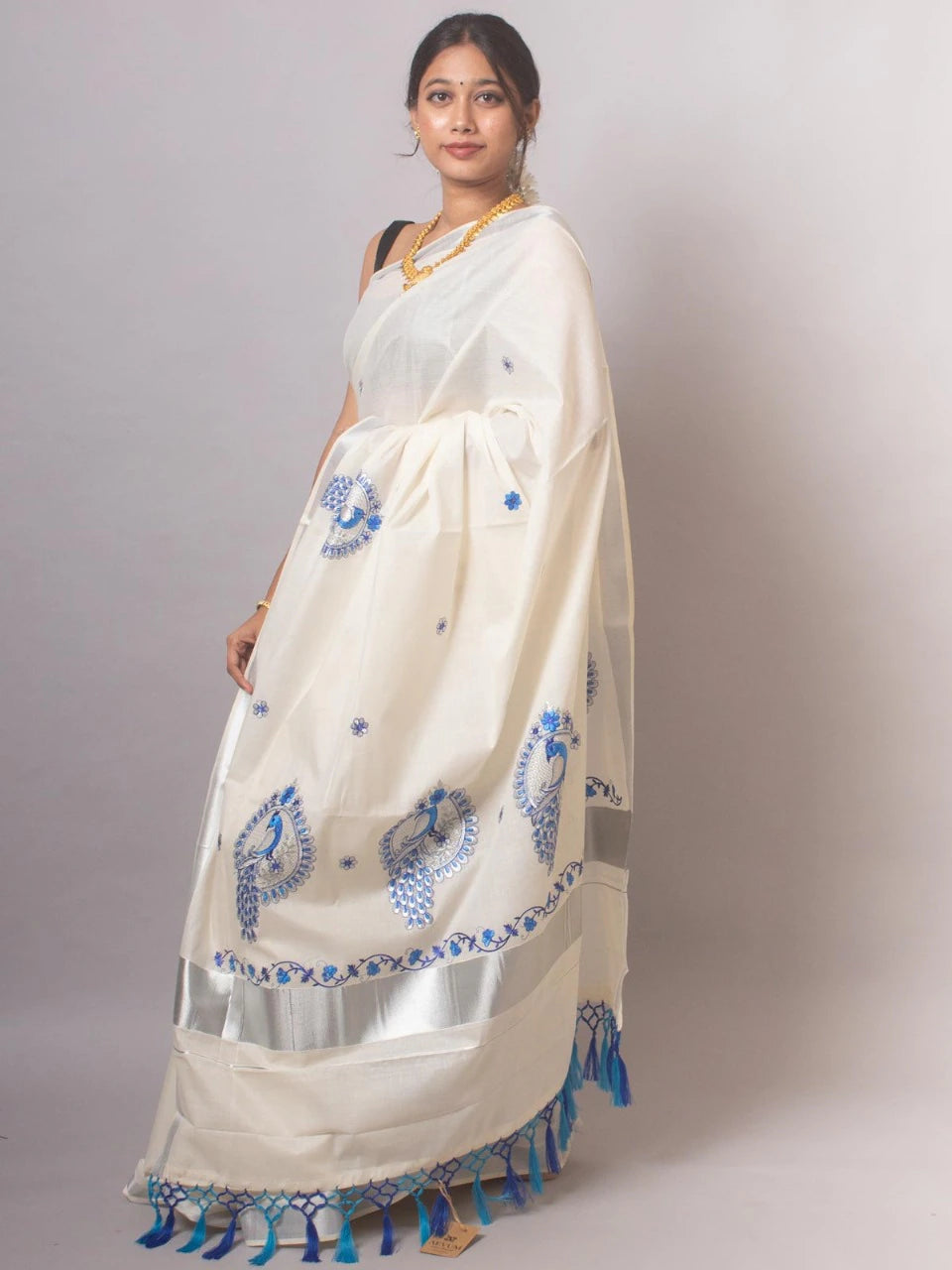 Cotton Embroidered Saree with Blouse 2