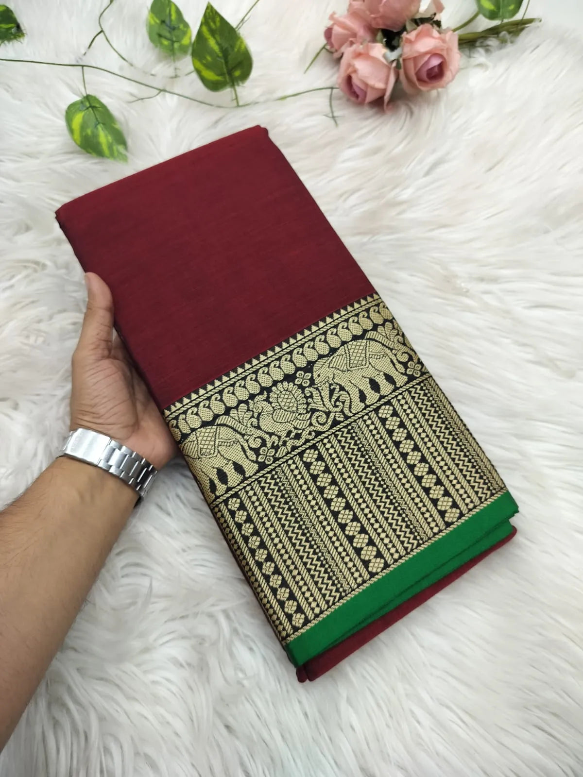 Pure Narayanpet Cotton Saree with Blouse 7