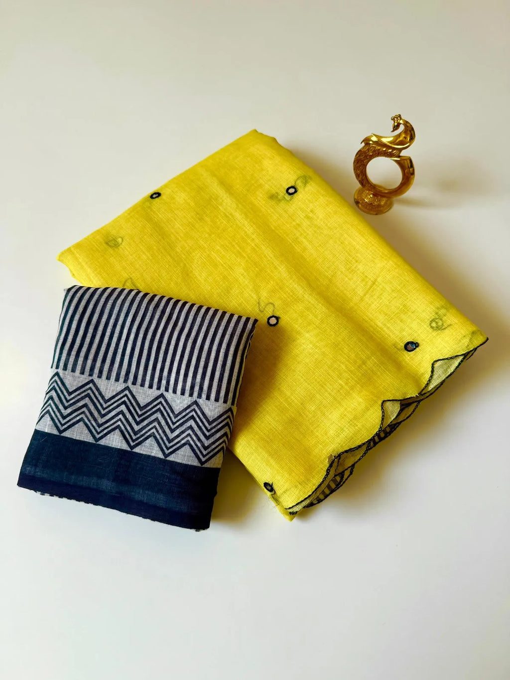🪻🪻Trending Mirror Work linen cotton sarees with Attractive Digital prints🪻🪻 1
