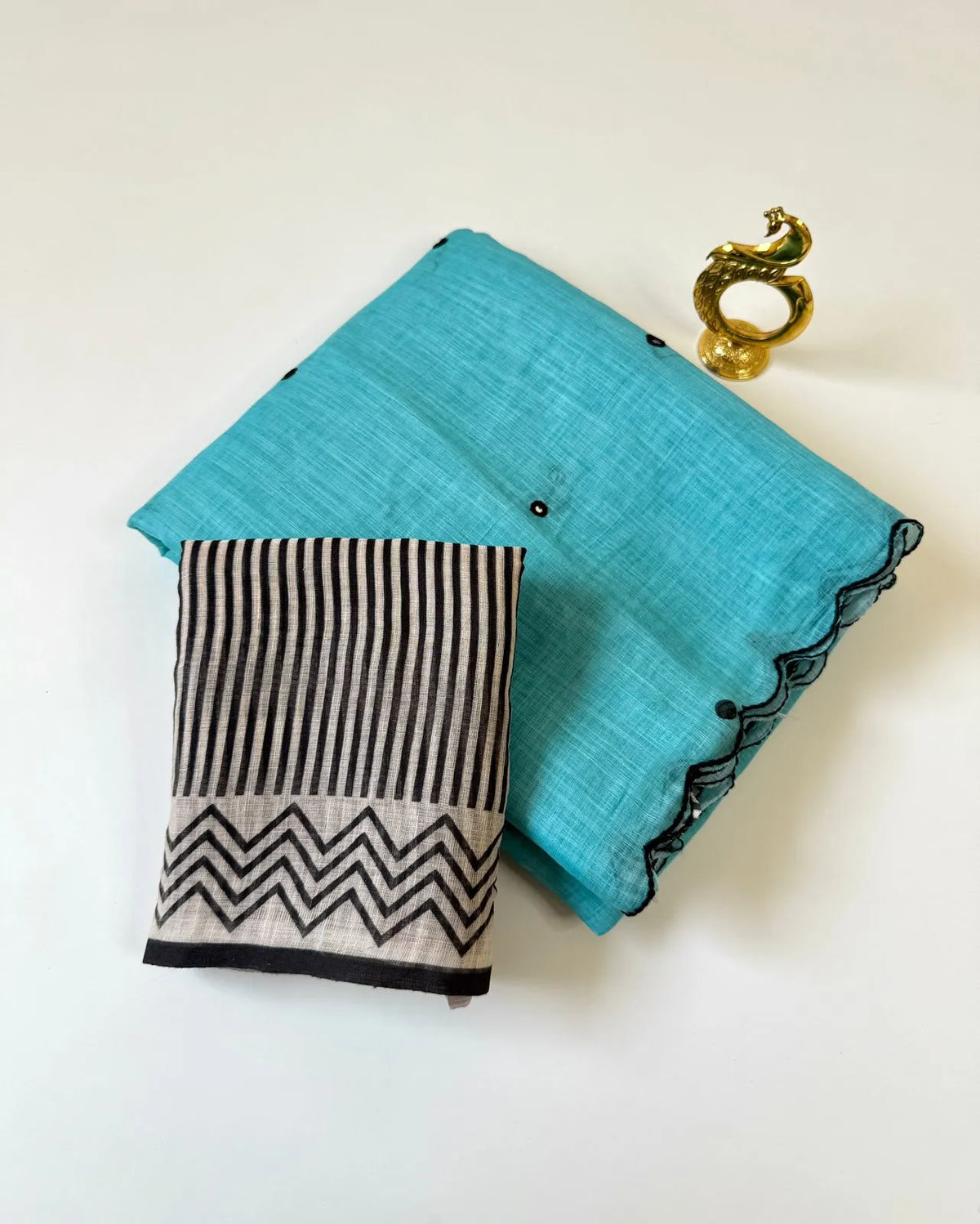 🪻🪻Trending Mirror Work linen cotton sarees with Attractive Digital prints🪻🪻 9
