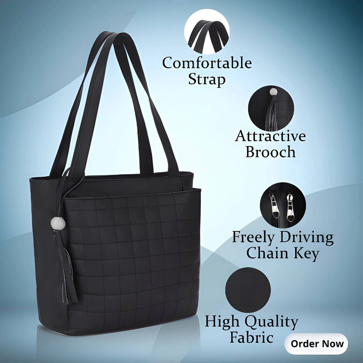 Stylish Women’s Premium Handbag | Elegant PU Leather Tote & Shoulder Bag | Large Capacity 4