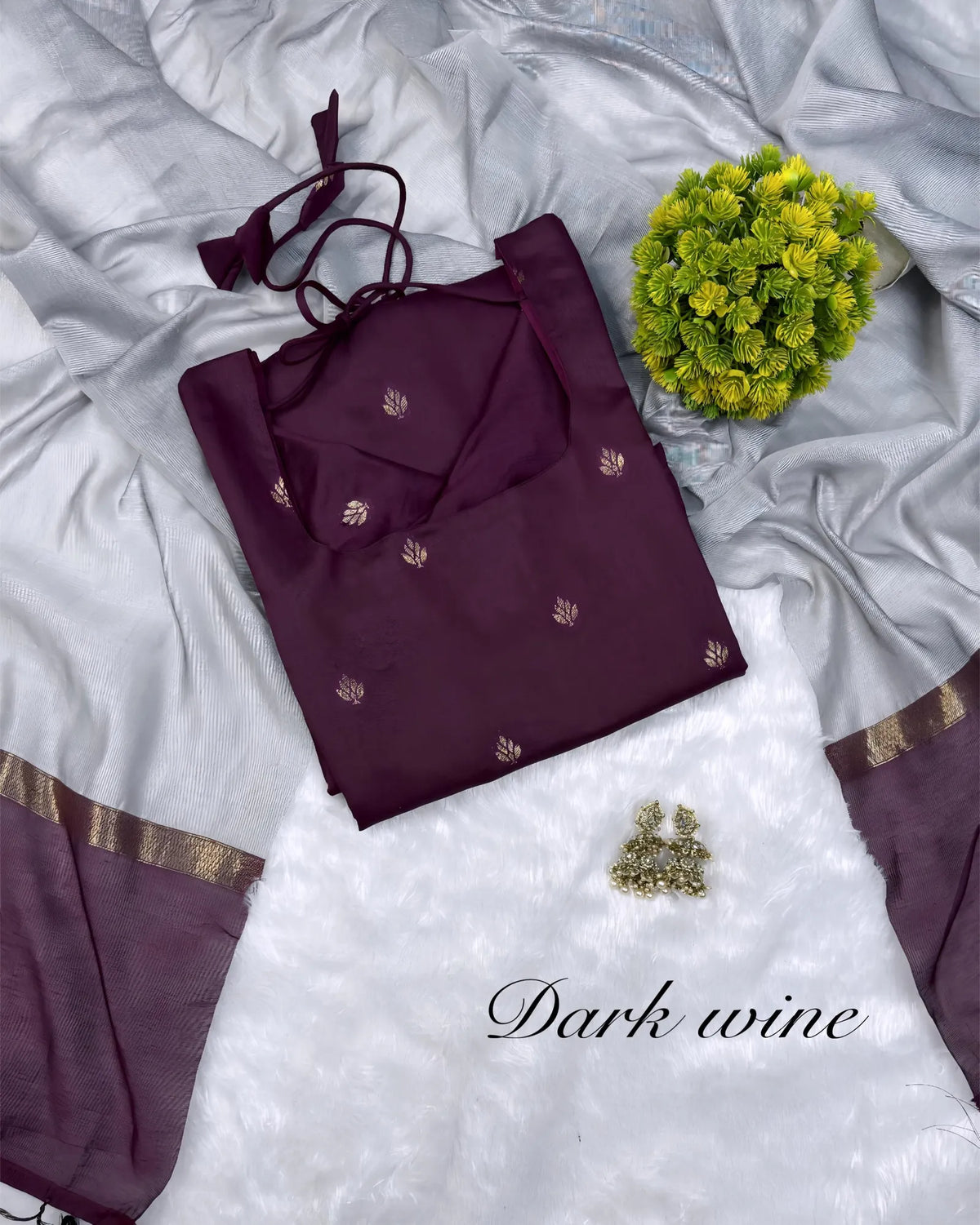 🌸🌸Premium Silk Cotton Kurti Set With Attractive Zari Buttas & Contrast Dupatta🌸🌸 1