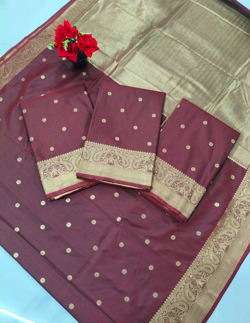 Bridal Silk Saree with Rich Pallu and Blouse 3