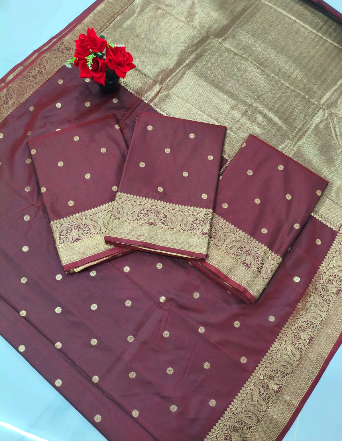 Bridal Silk Saree with Rich Pallu and Blouse 3