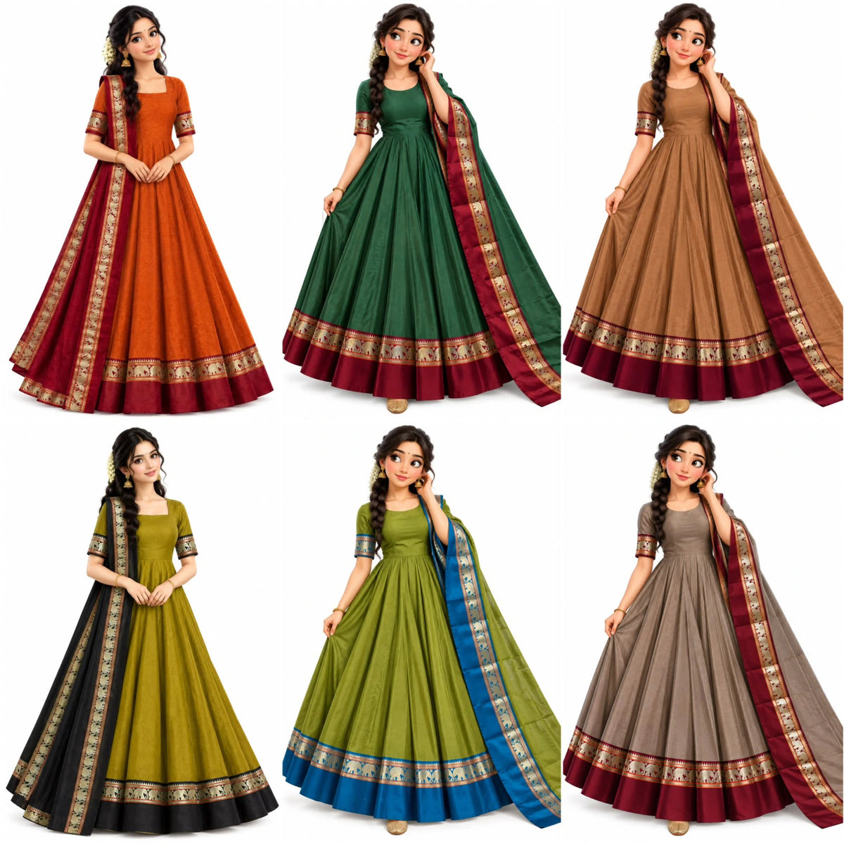 Kanchi Cotton Gown Set 6