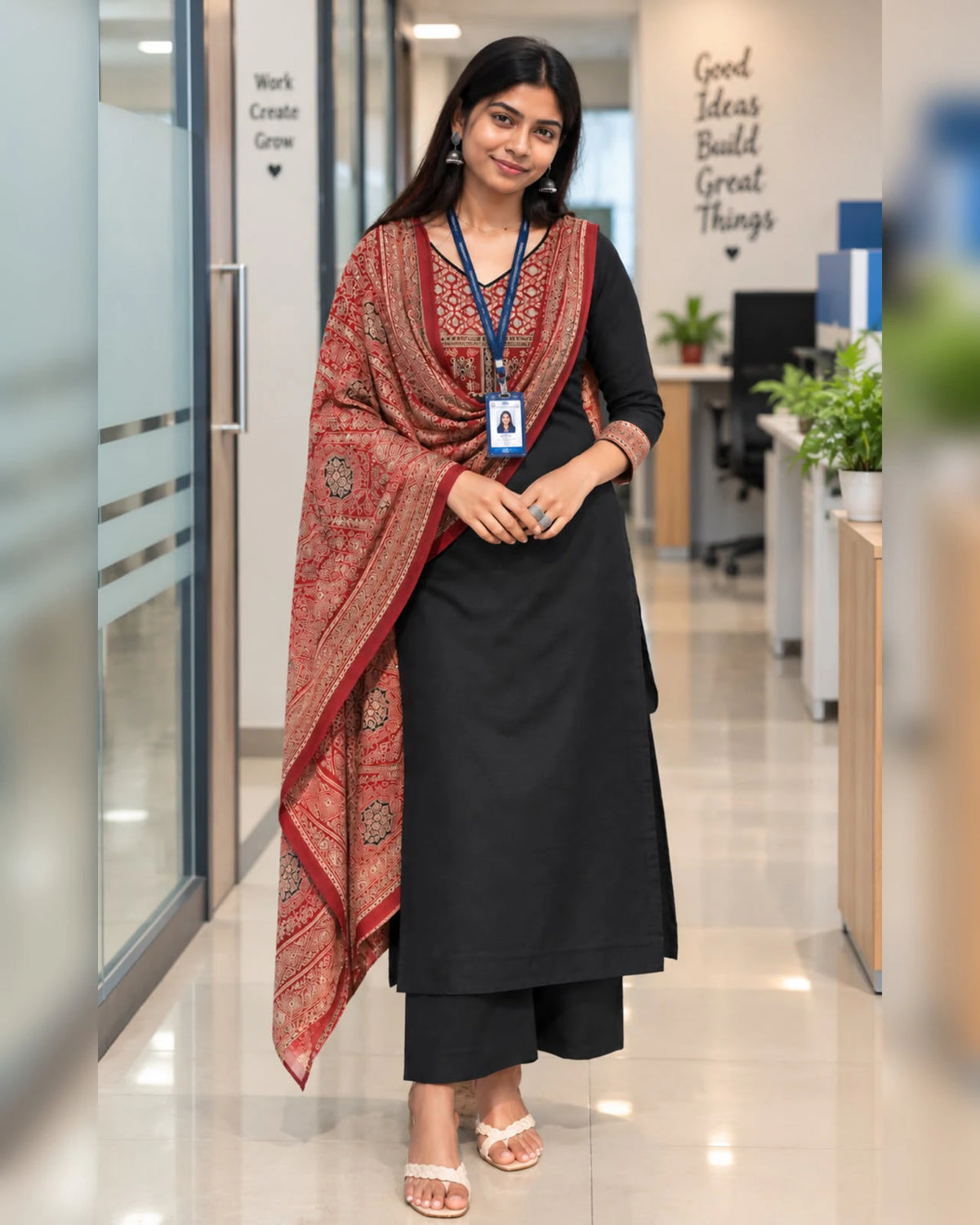 Cotton Ajrakh Print Kurta Set 8