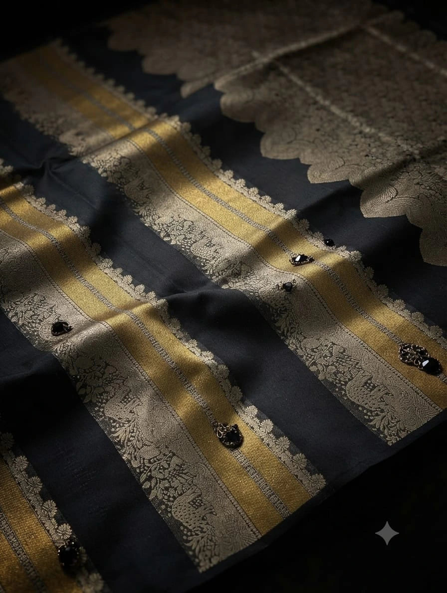 Zari Woven Saree with Blouse 9