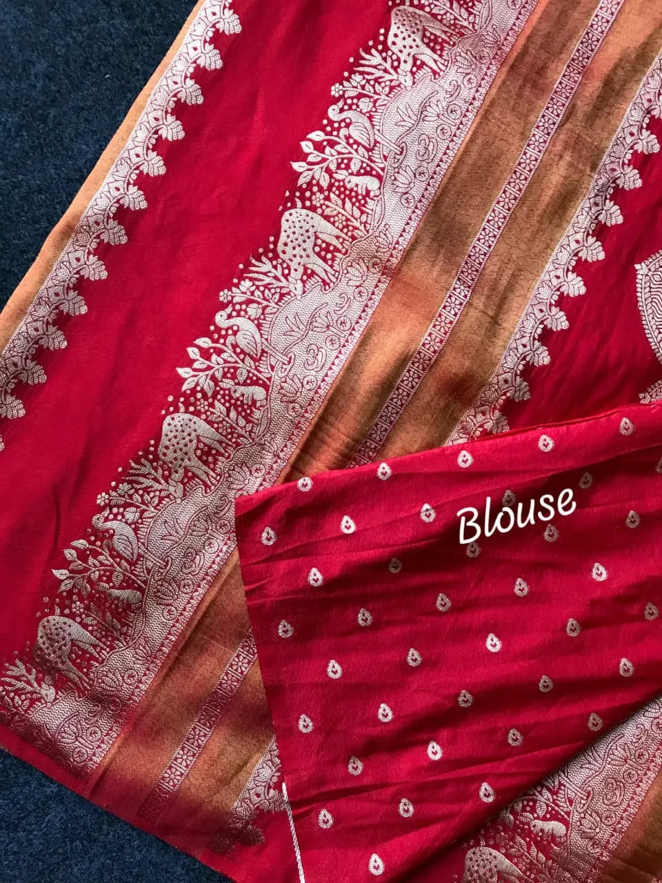 👑👸Insta Viral Khadi Crepe Silk Paithani Saree With Blouse Piece👸👑 7