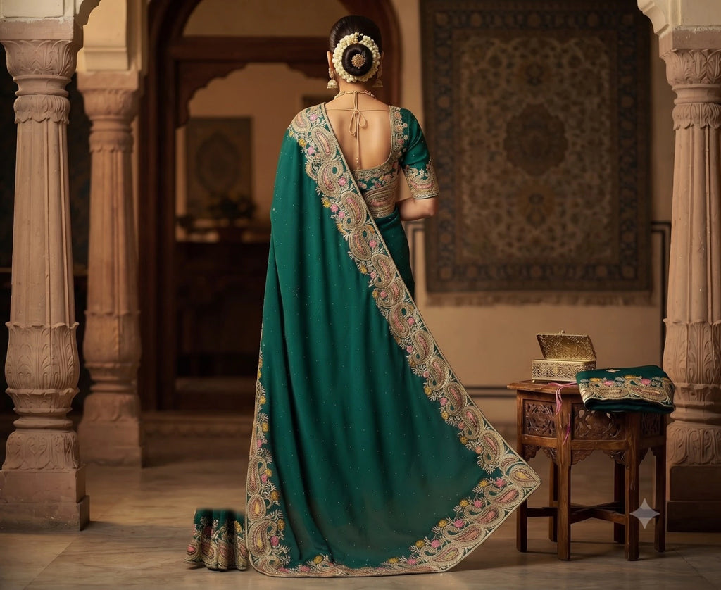 SPACE SILK EMBROIDERY WITH SEPARATE BLOUSE 10