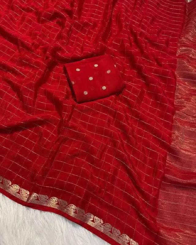 ❤️💜Most Gorgeous Pure Viscose Georgette Sarees With Blouse💜❤️ 6