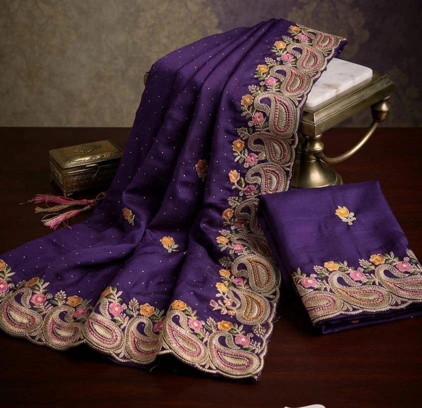 SPACE SILK EMBROIDERY WITH SEPARATE BLOUSE 6
