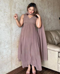 Faux Georgette Embroidered Gown 1