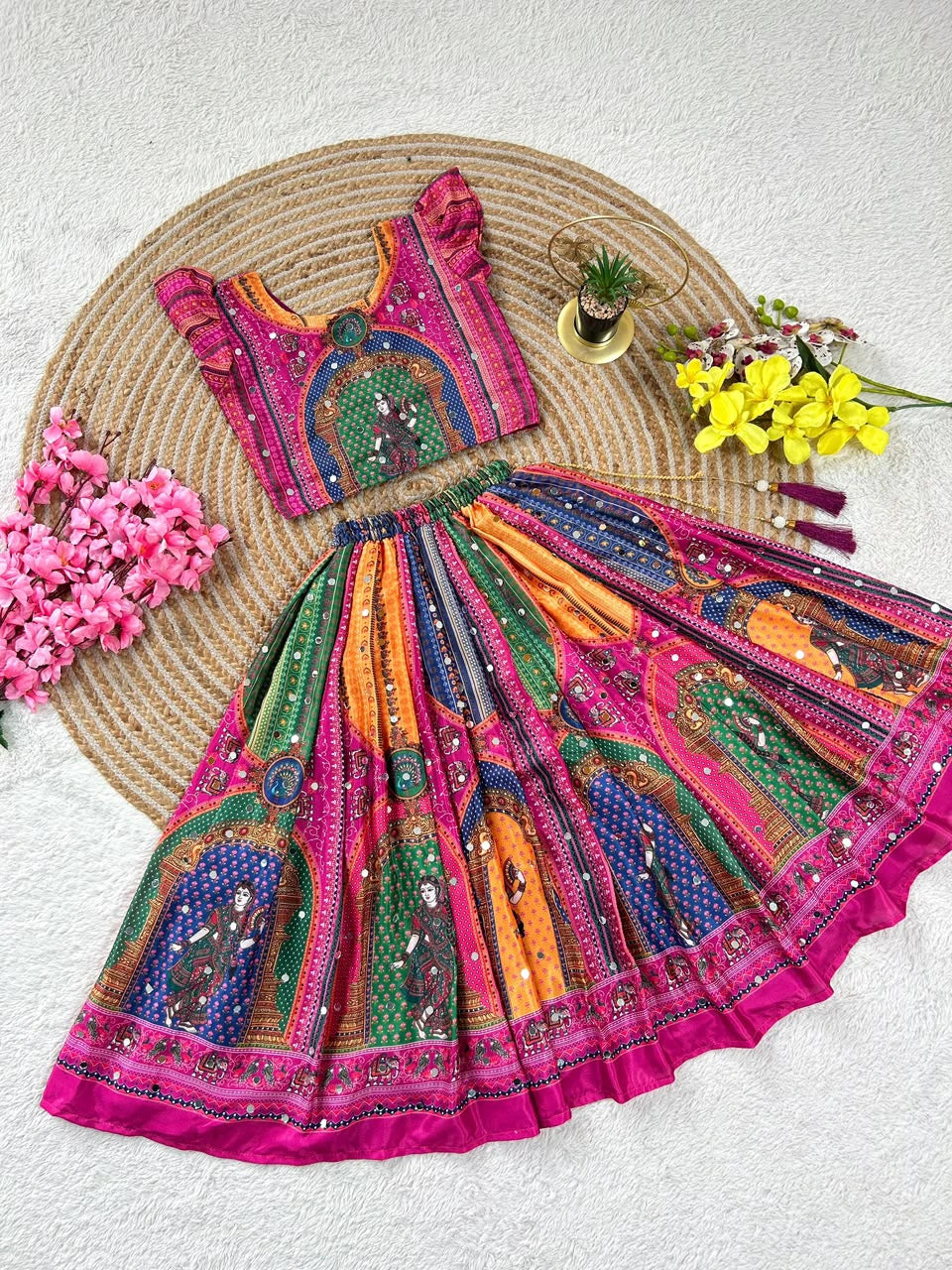 Chinon Silk Lehenga Choli for Kids 8