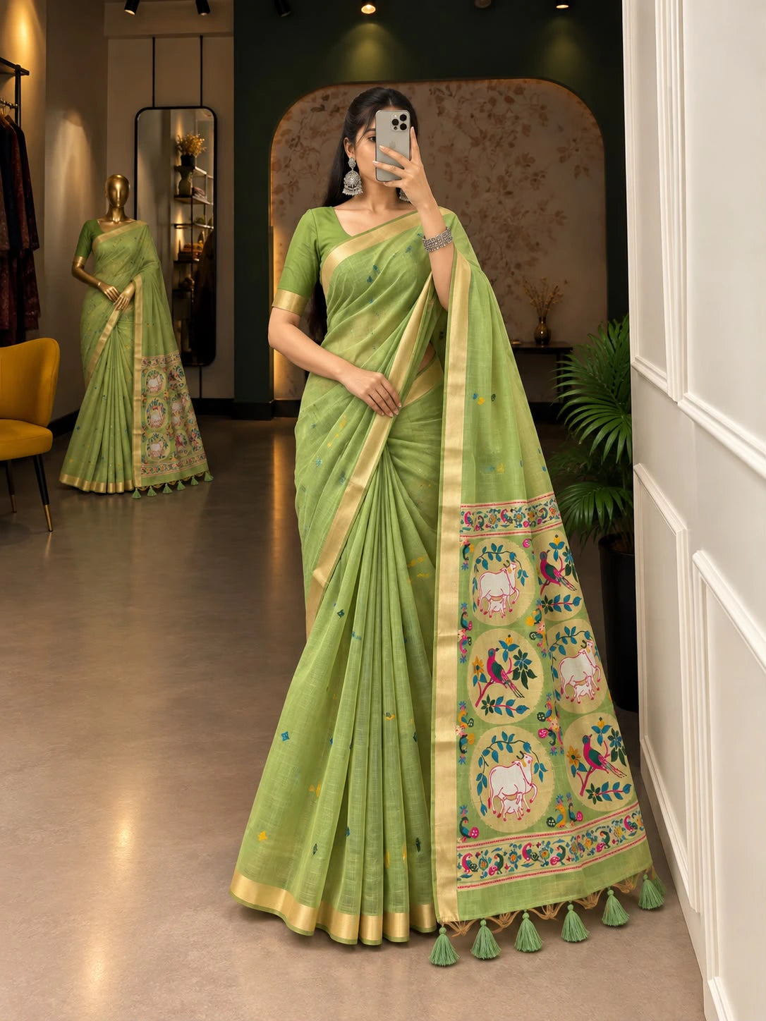 Cotton Zari Woven Saree 4