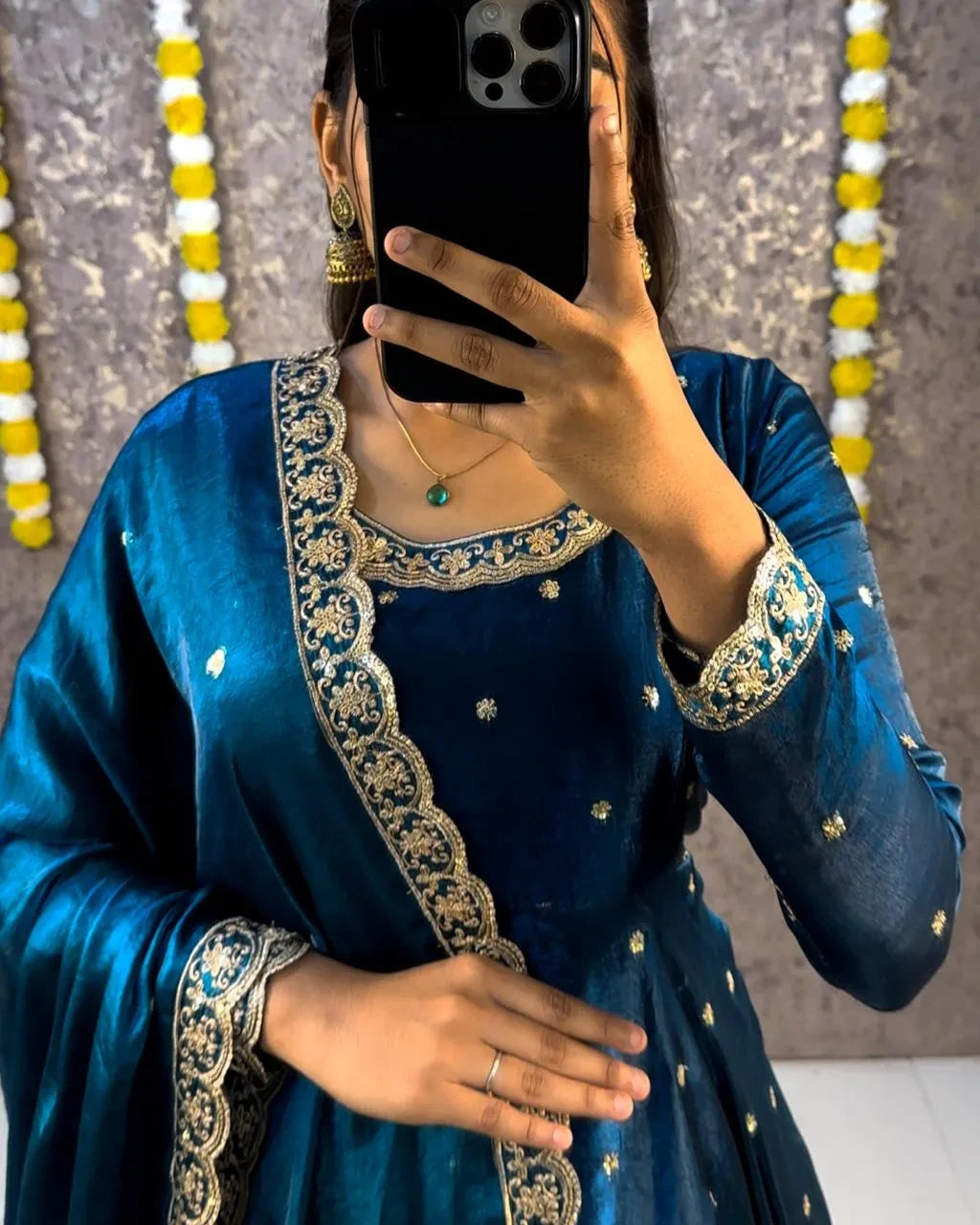 ❤️❤️Trending Space Silk Rich sequence embroidery Gown With Dupatta 💜💜 8