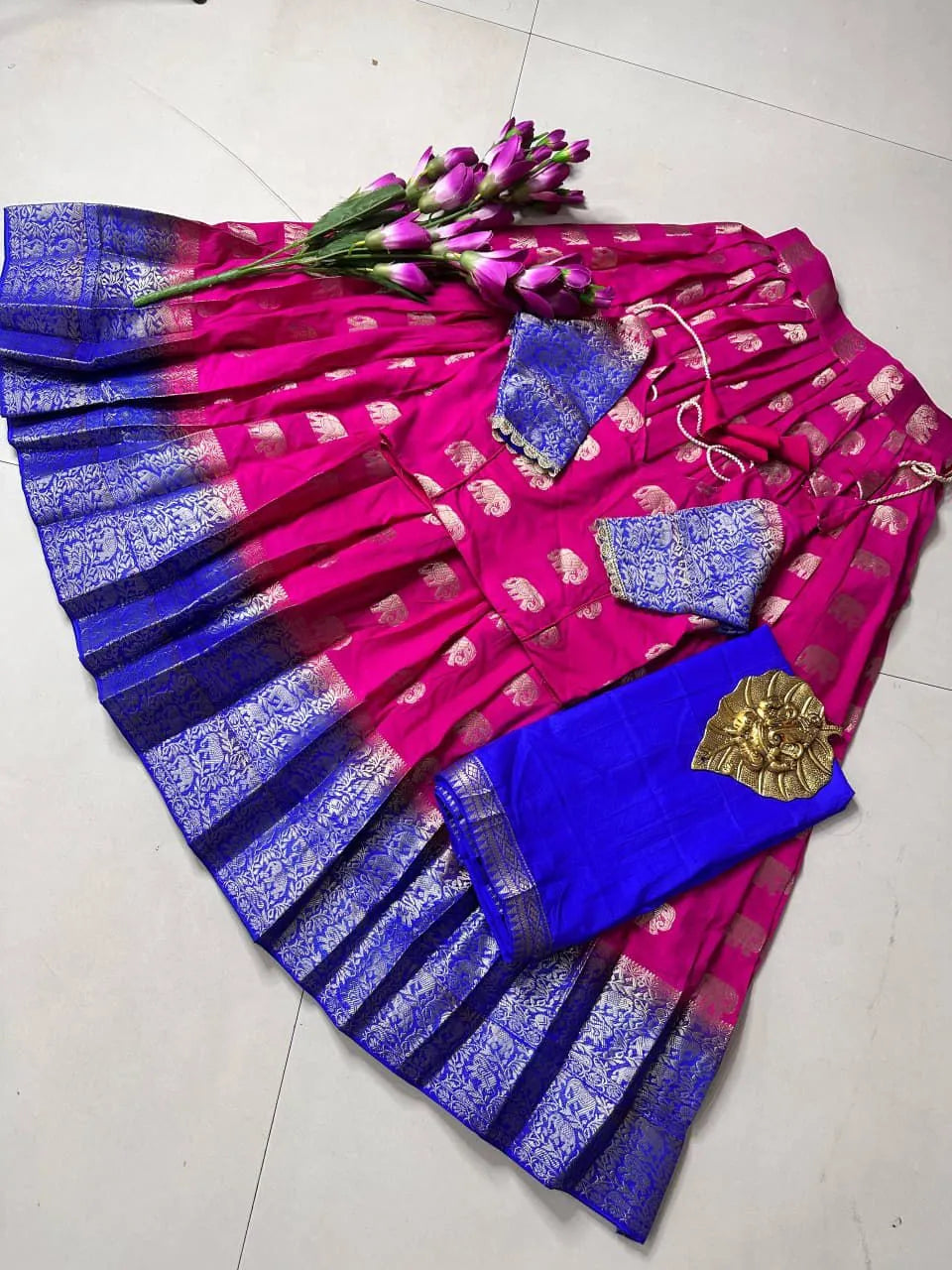 🪻🪻Traditional Pure Silk Fully Stitched Lehenga Choli Set🪻🪻 2