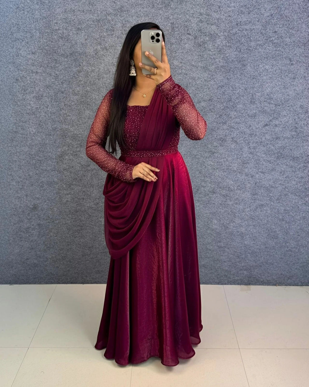 ❣️❣️Exclusive party wear 3 in 1 style gown outfit❣️❣️ 10