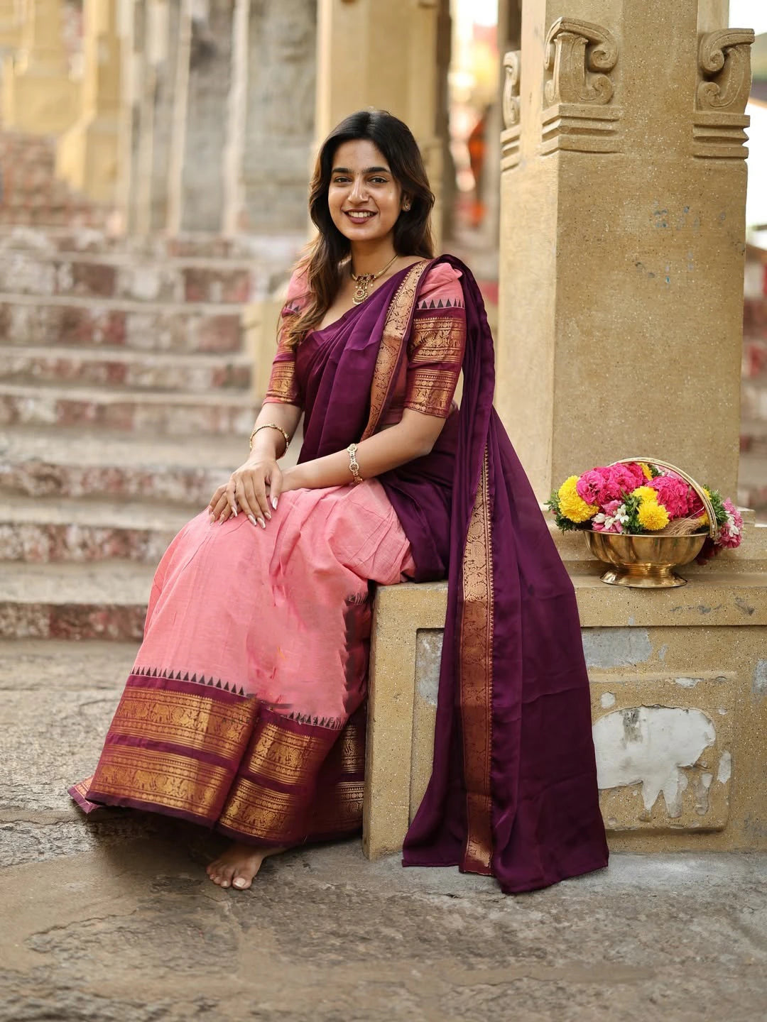 Kanchi Cotton Zari Woven Lehenga Set 3