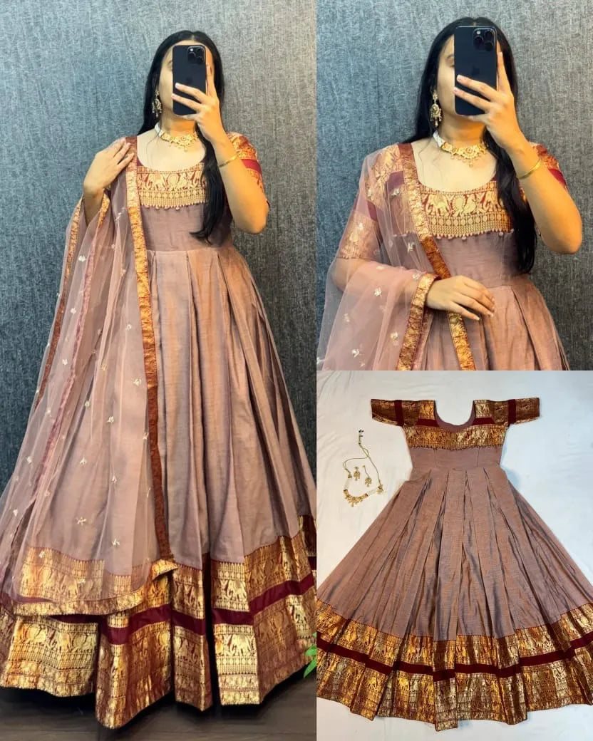 😍😍Traditional Ethnic Gown Set with Dupatta😍😍 10