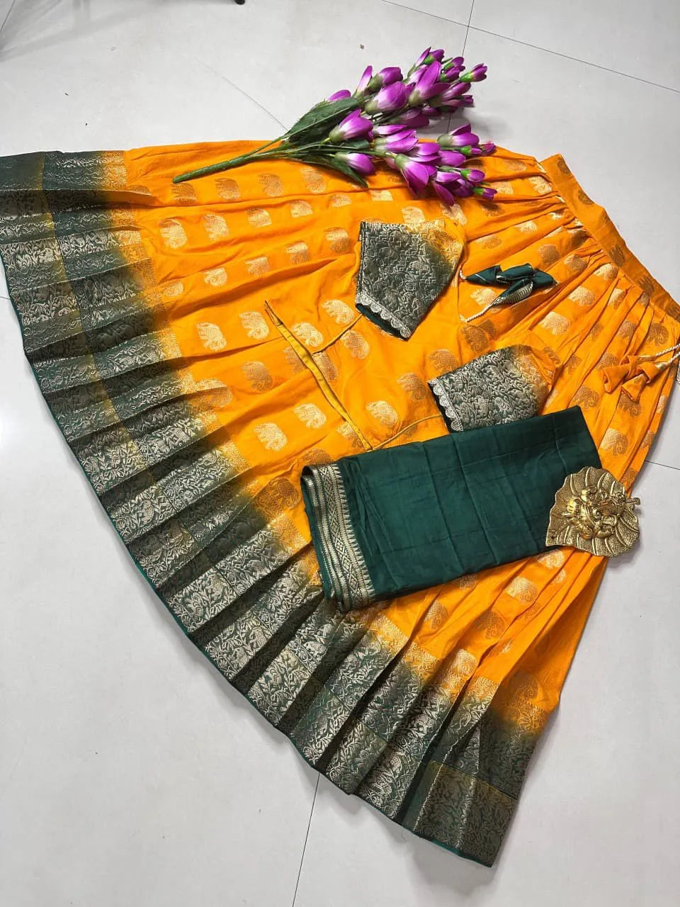 🪻🪻Traditional Pure Silk Fully Stitched Lehenga Choli Set🪻🪻 8