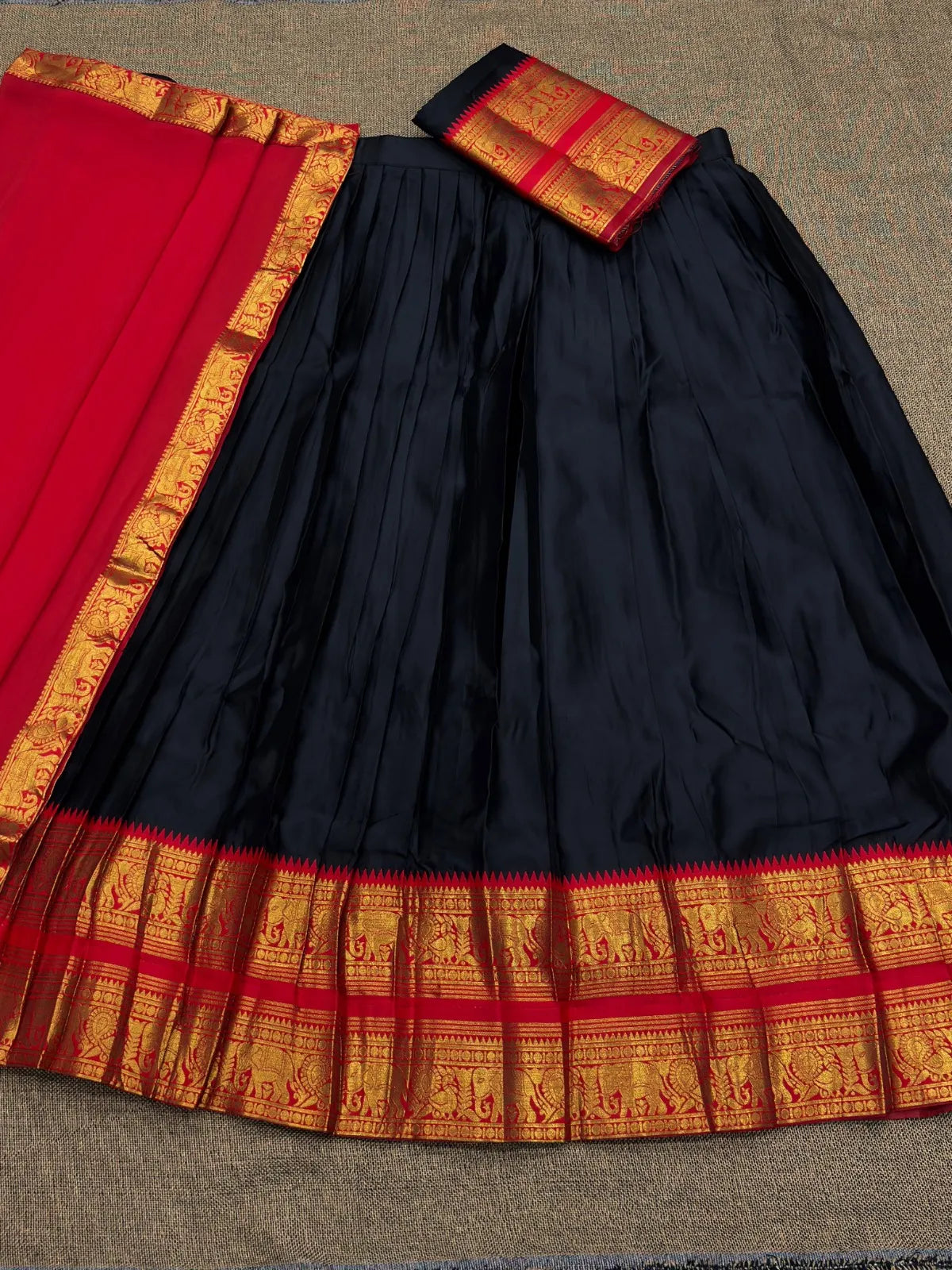 South Style Beautiful Kanjivaram Half-saree Set 1