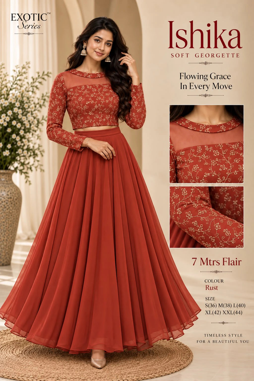 Georgette Embroidered Lehenga Set 6
