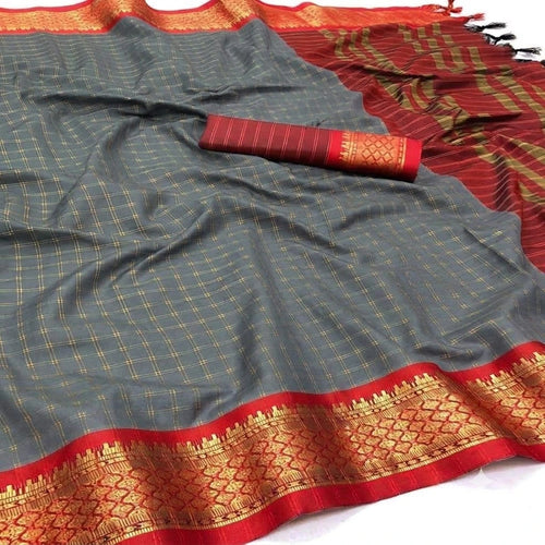 Arani Pattu Silk Checked Sarees with Zari Border 2
