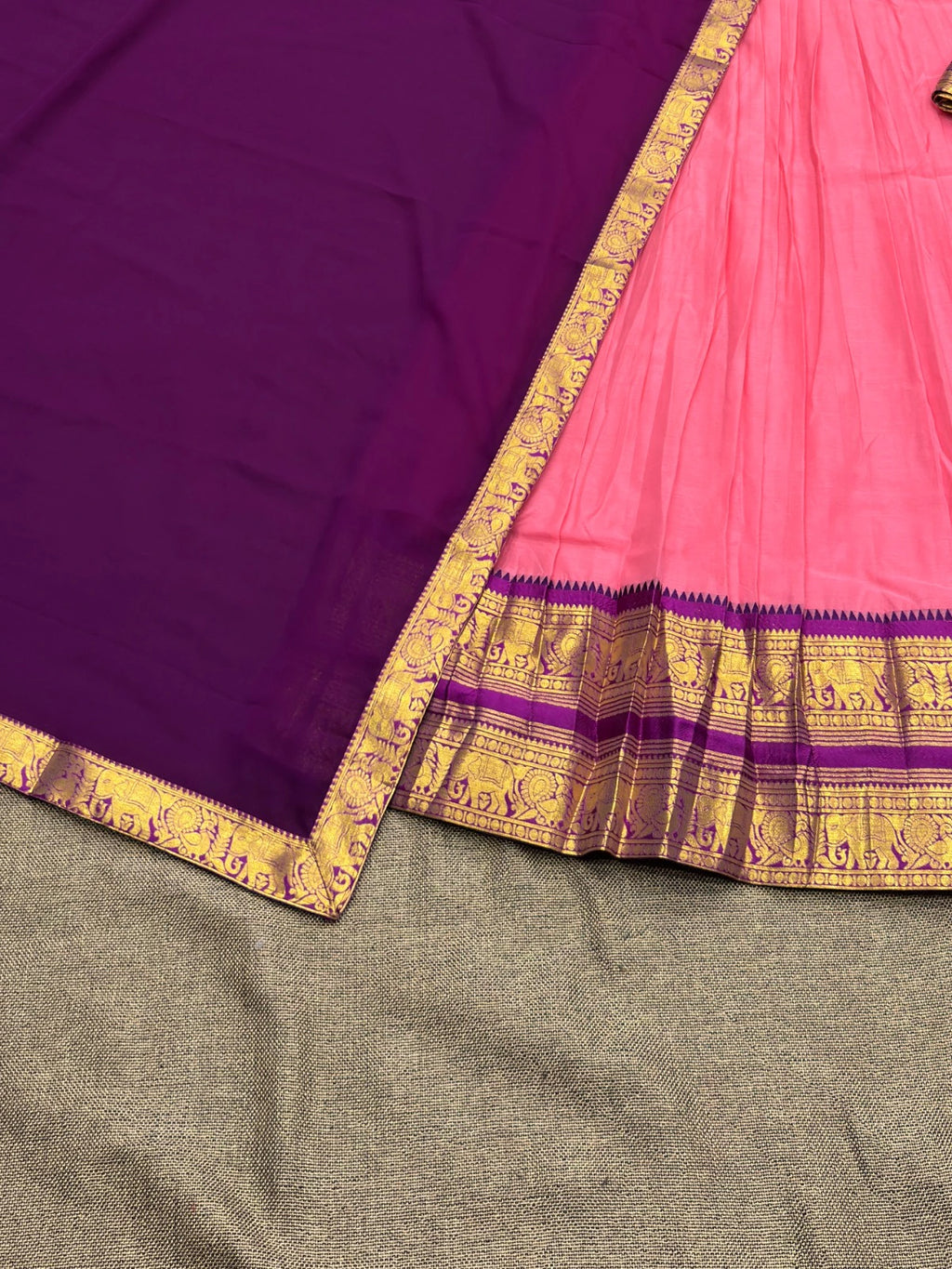 Kanchi Cotton Zari Woven Lehenga Set 6