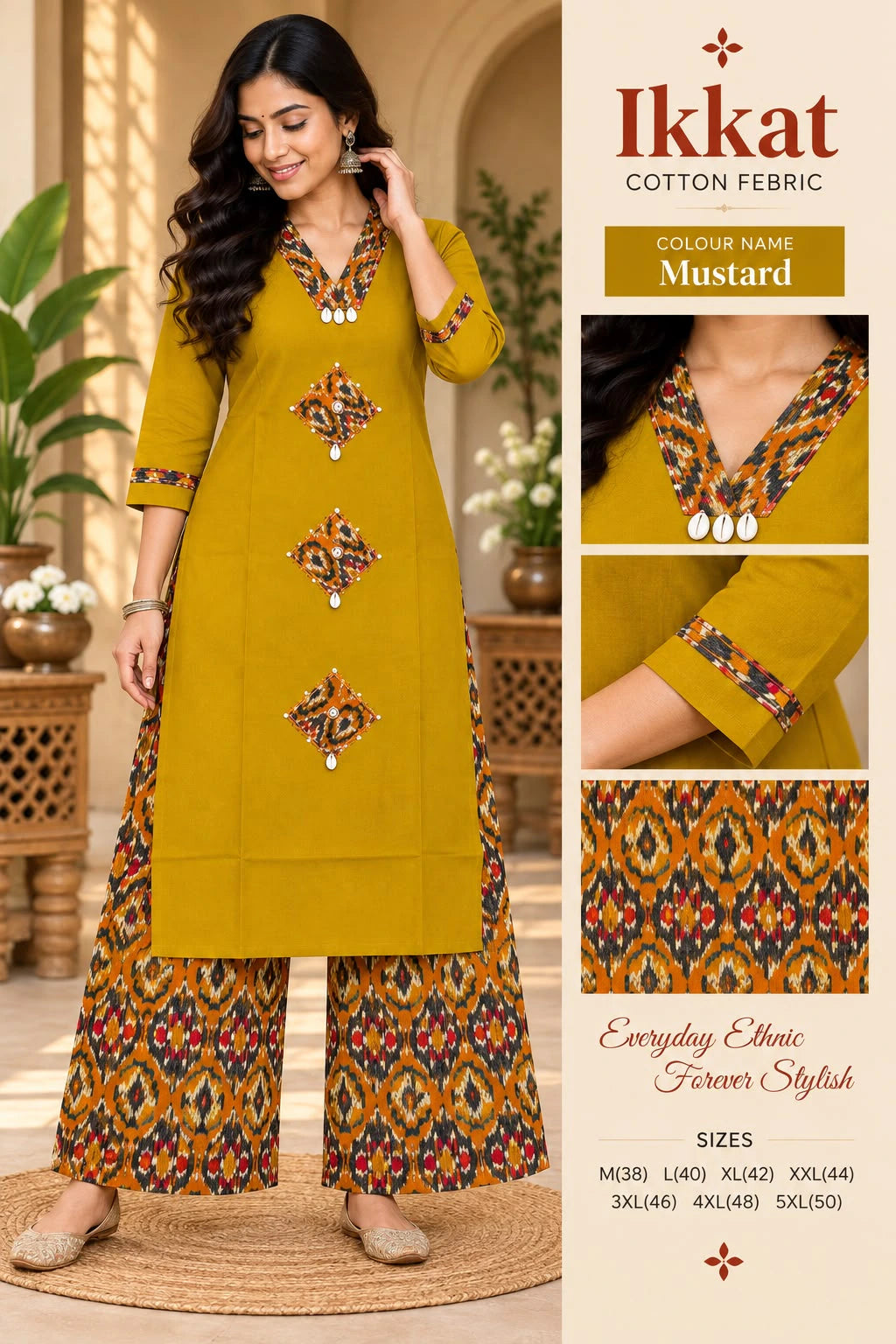 Cotton Ikkat Co-ord Set for Women 5