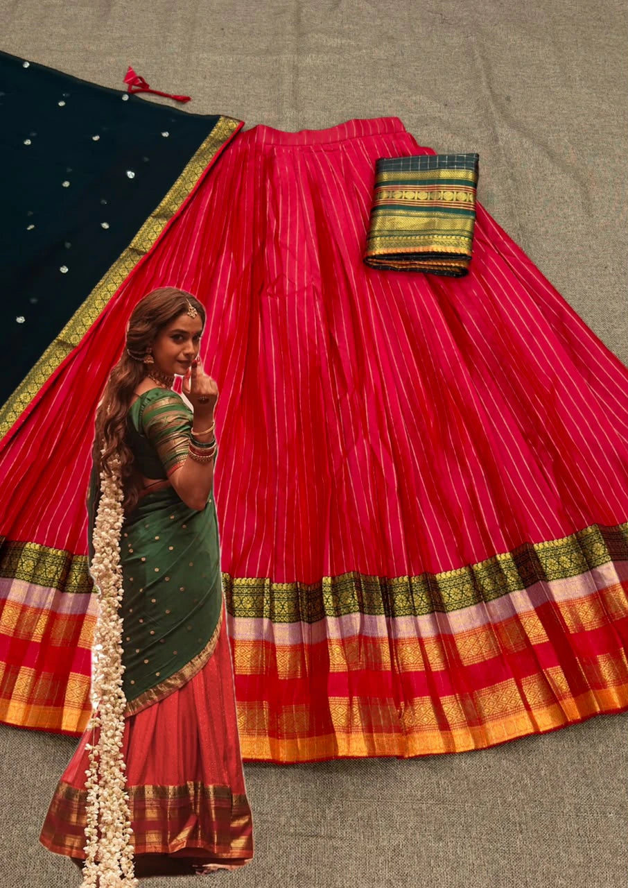 Soft Silk Zari Lehenga Set 3