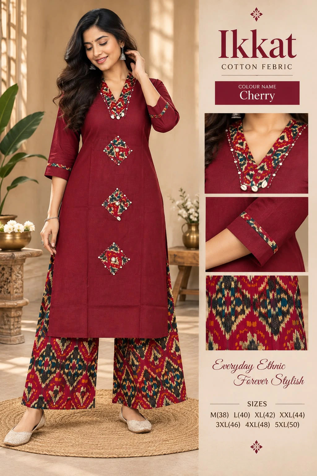 Cotton Ikkat Co-ord Set for Women 1