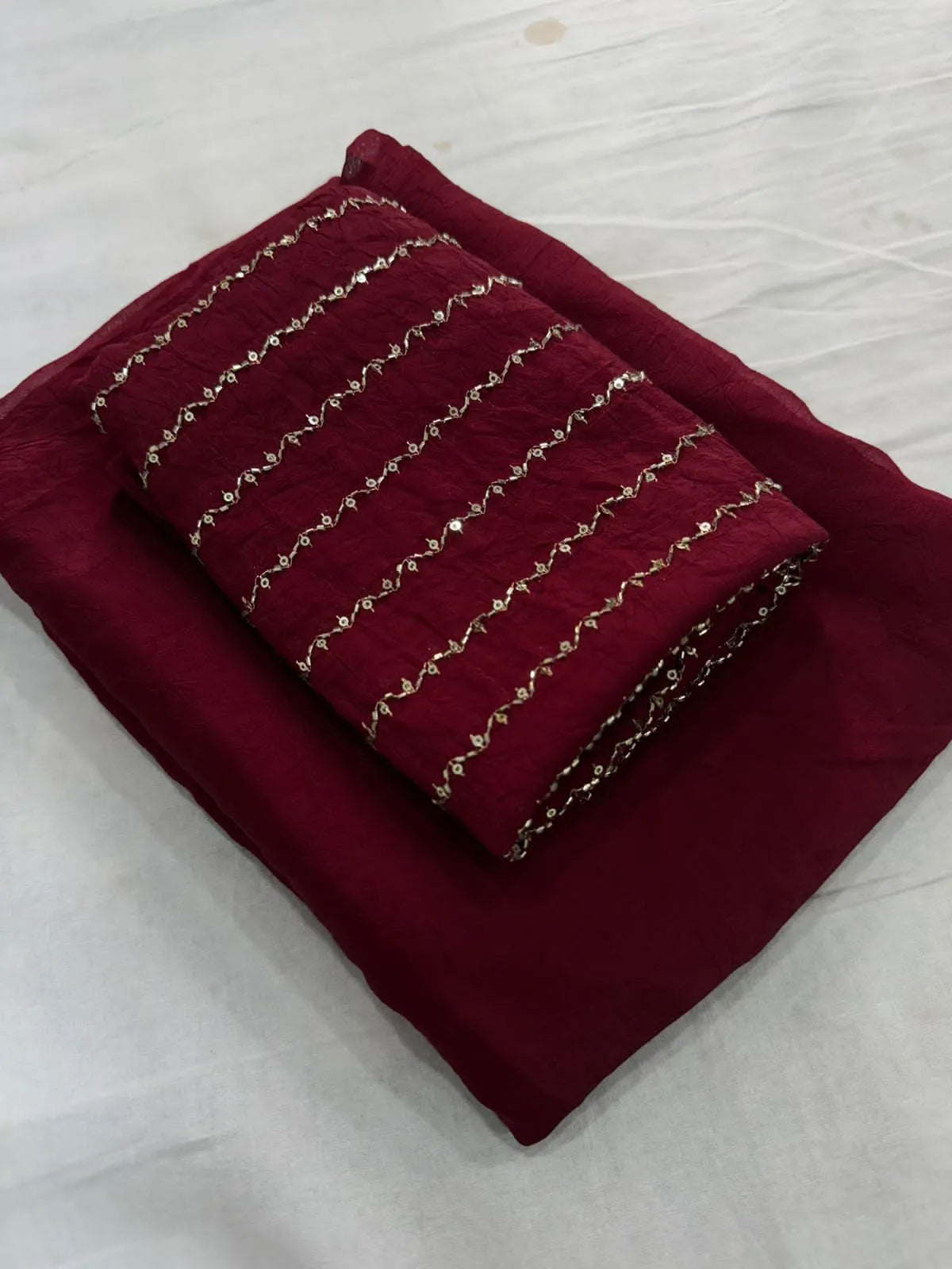 🎀🎀Rangoli Crush Saree With Sequence Blouse🎀🎀 10