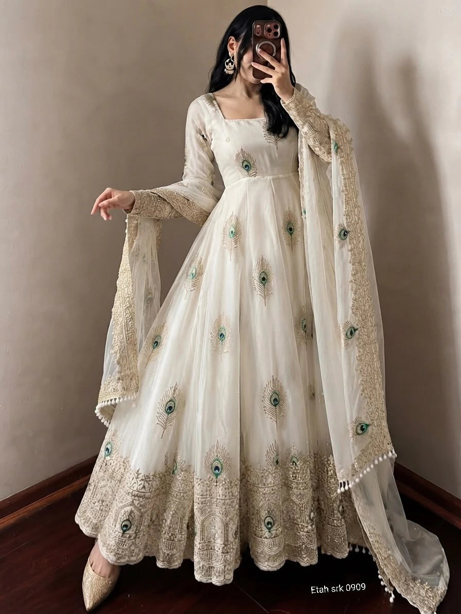 Fendy Silk Gown with Dupatta 8