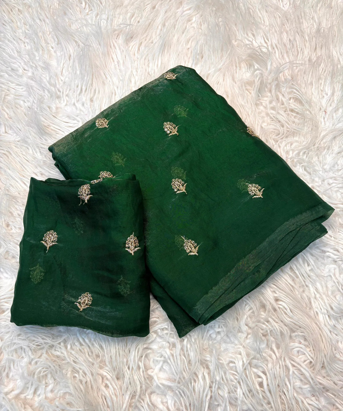 🌸🌸Two Tone Space Silk Sarees With Leaf Hand Work Embriodery Designs🌸🌸 3