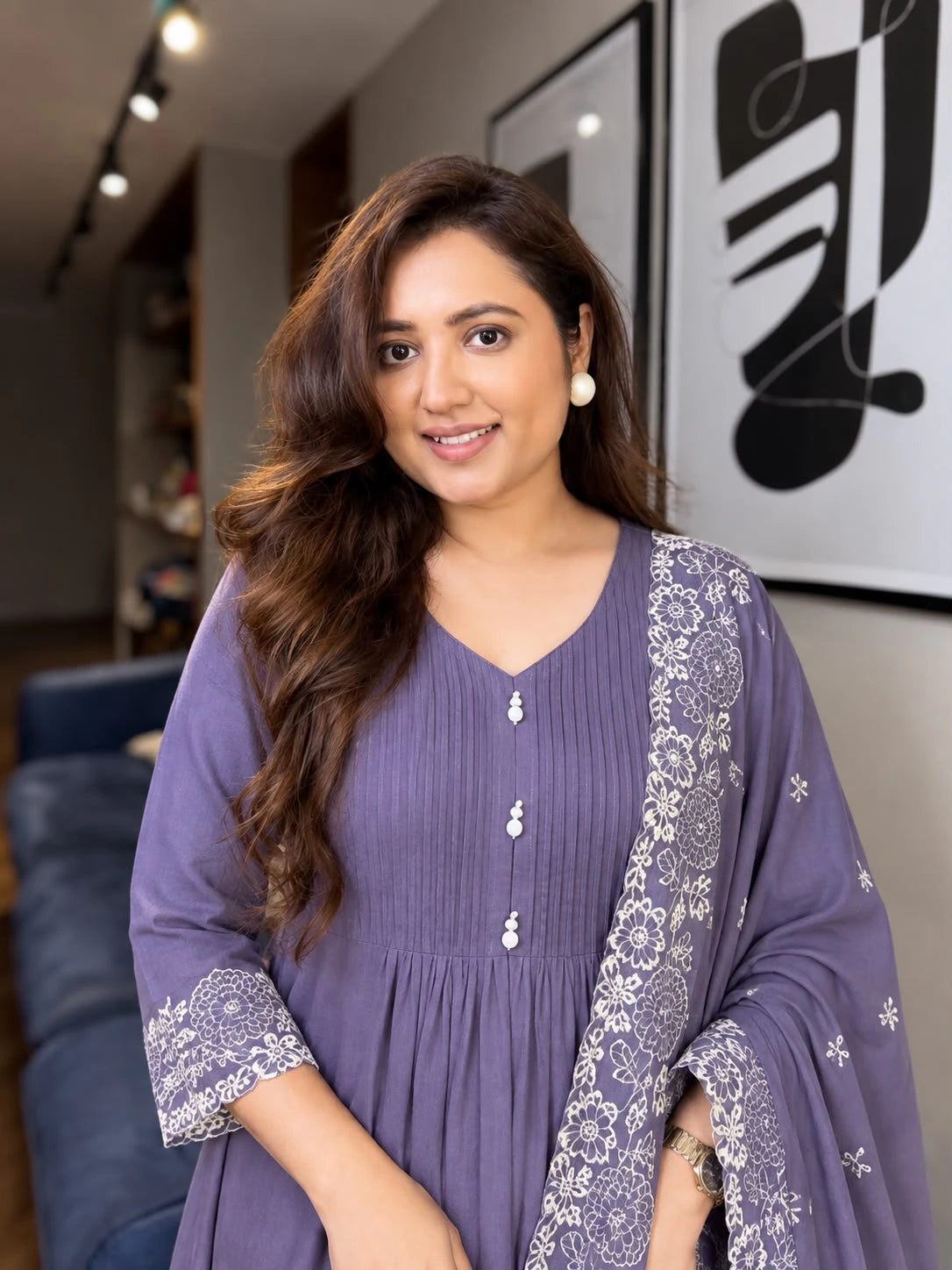 Mul Chanderi Anarkali Suit Set 3