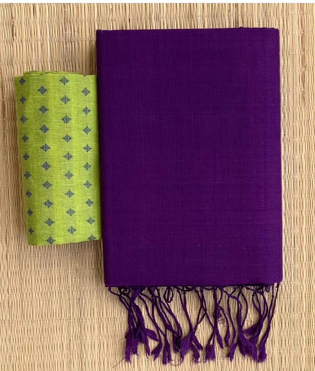 Insta Viral Khadhi Cotton  Sarees With Kalamkari BlousePiece 2