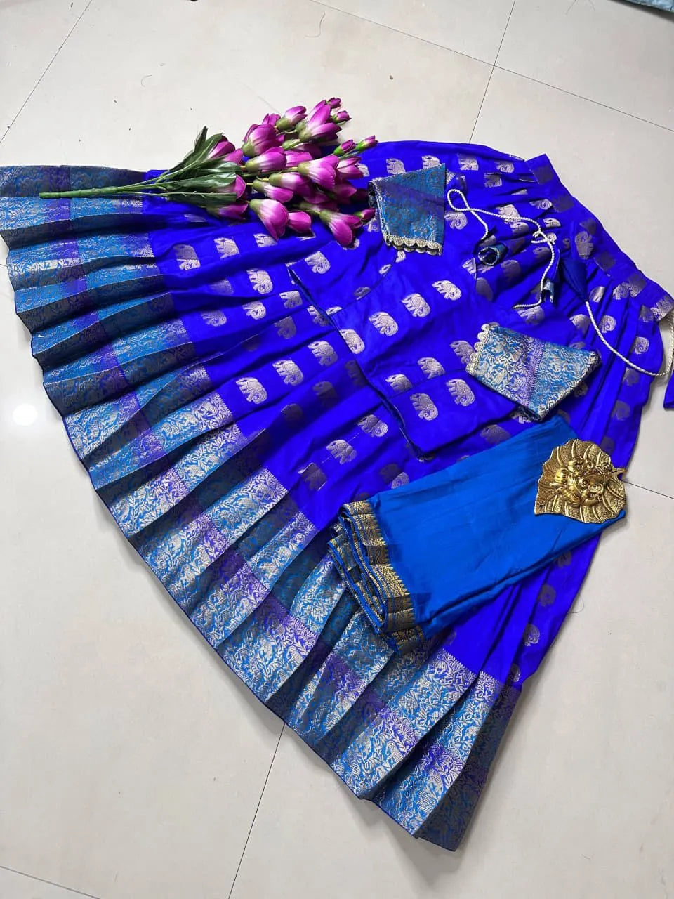 🪻🪻Traditional Pure Silk Fully Stitched Lehenga Choli Set🪻🪻 6