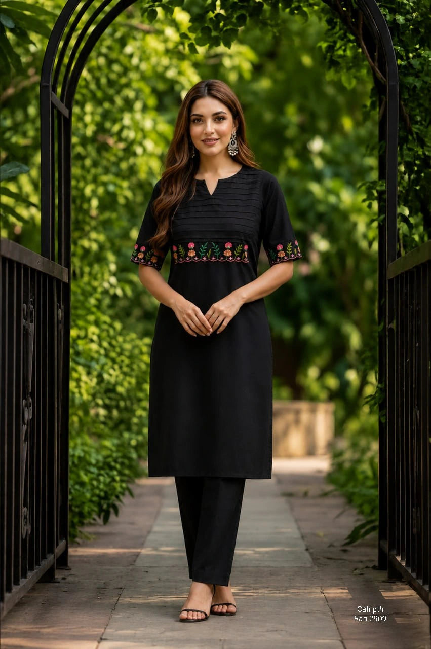 Cotton Embroidered Kurta set 9