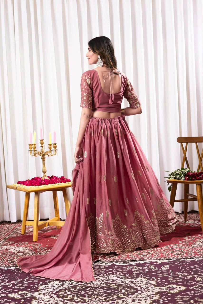Georgette Embroidered Lehenga Choli Set 6