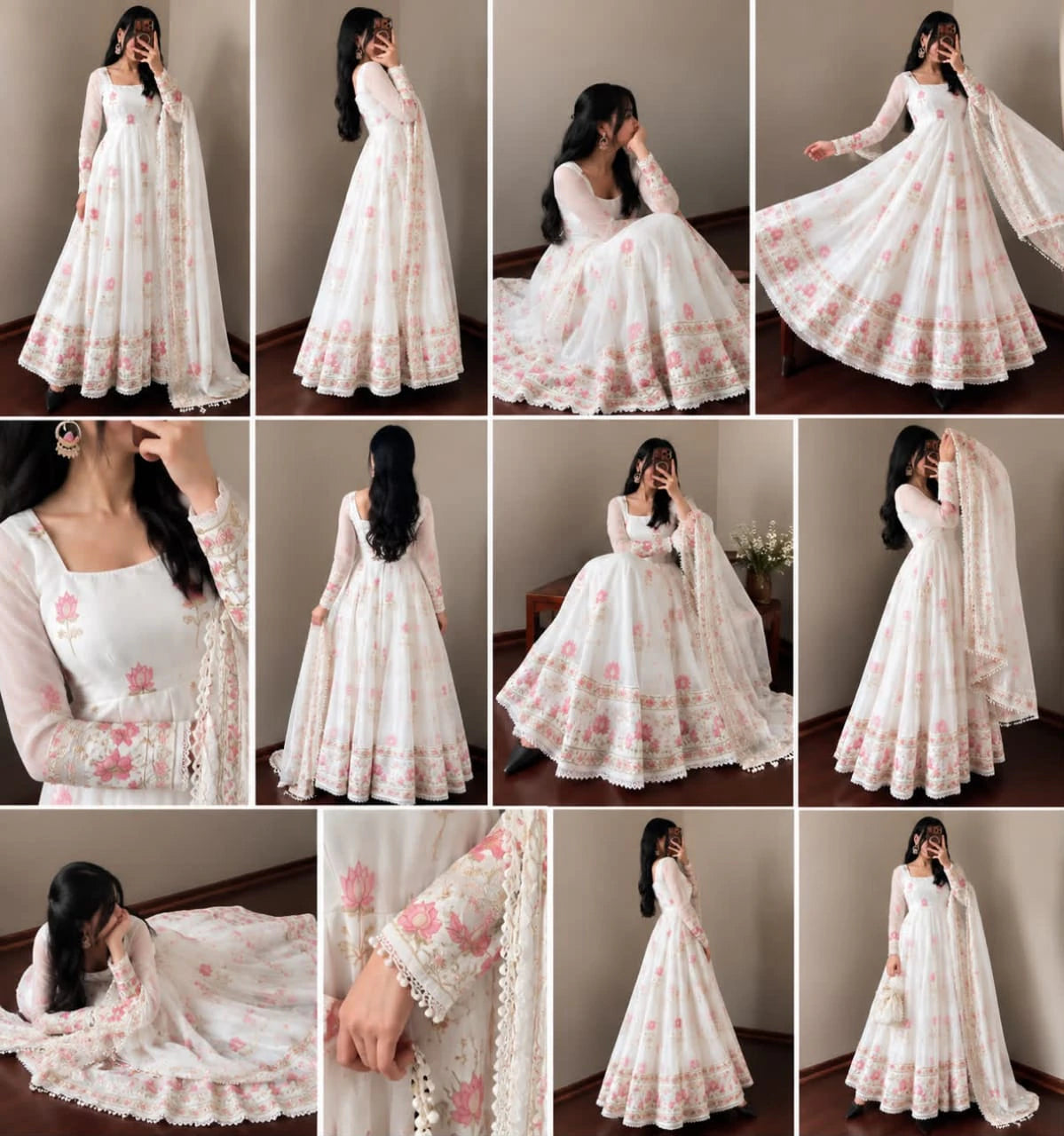 Fendy Silk Anarkali Gown Set 9