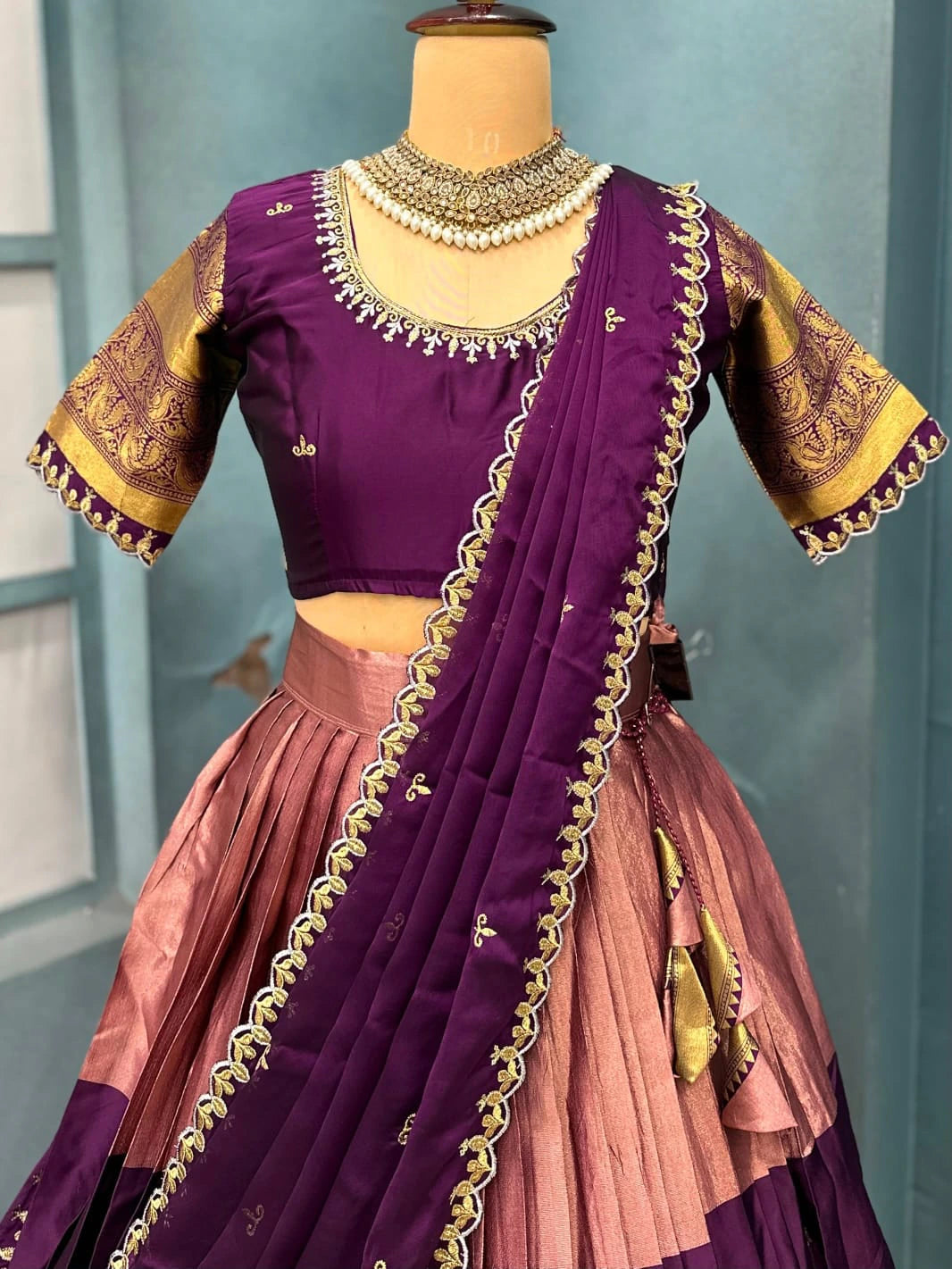 Lehanga collection full stiched Lehenga with Full stiched Designer maggam work blouse with embroider 7