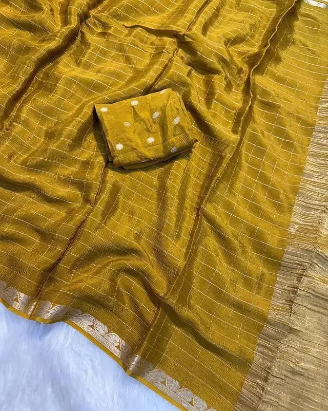 ❤️💜Most Gorgeous Pure Viscose Georgette Sarees With Blouse💜❤️ 9