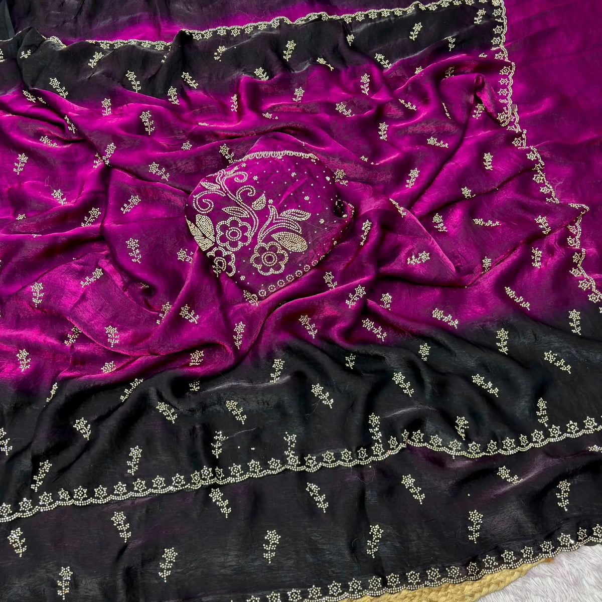 Space Silk Saree with Jarkhan Work 10
