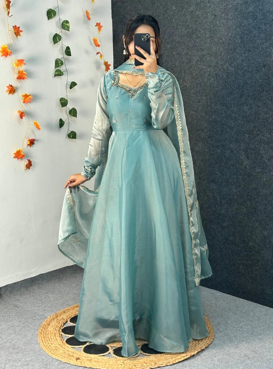 Kabana Handwork Gown with Dupatta 10