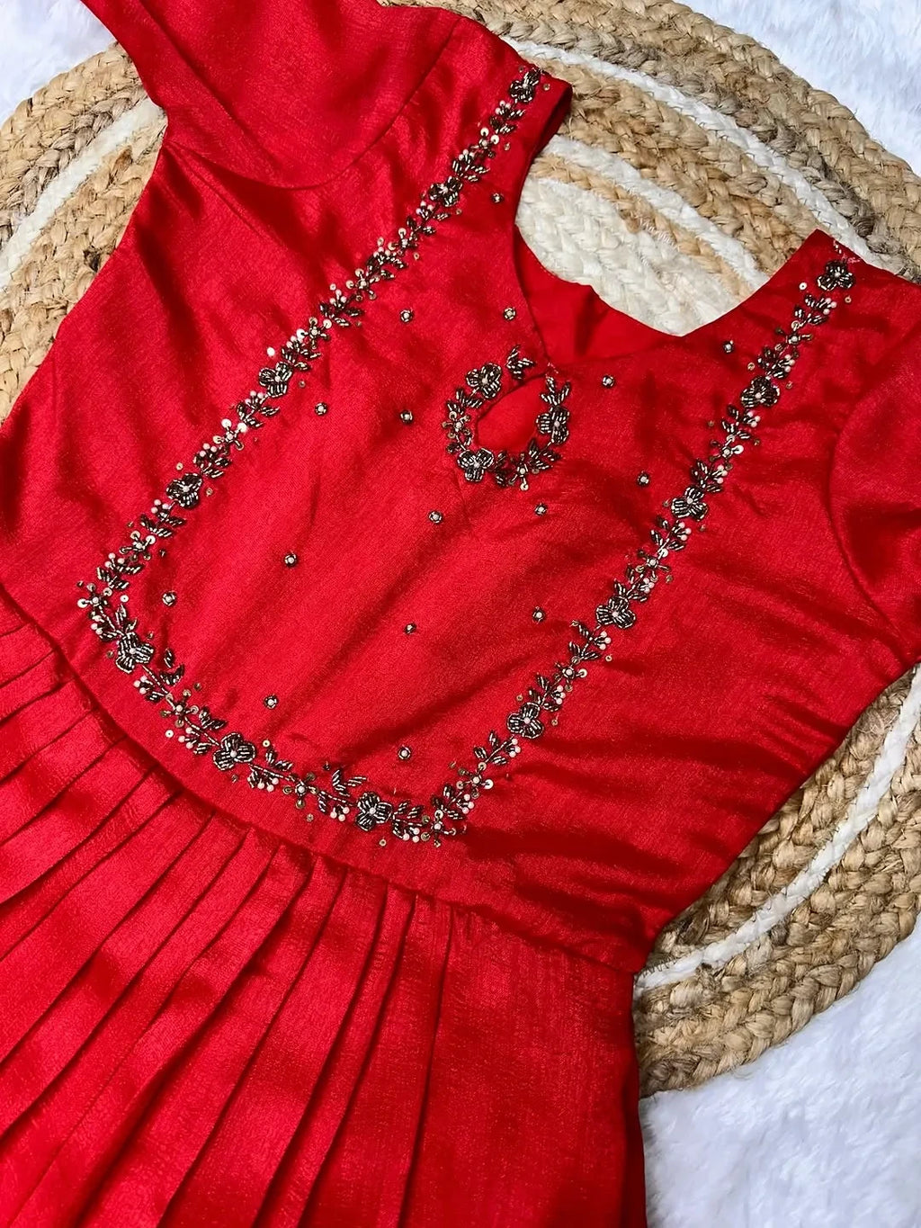 ❤️Vichithra Silk Handwork Gown with dupatta❤️ 4