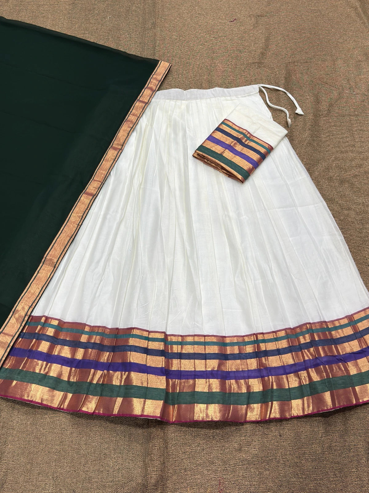 Mul Cotton Zari Woven Lehenga Set 9