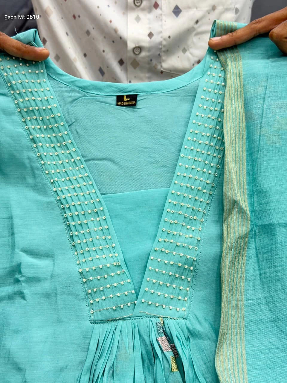 Mul Chanderi Set with Dupatta 5