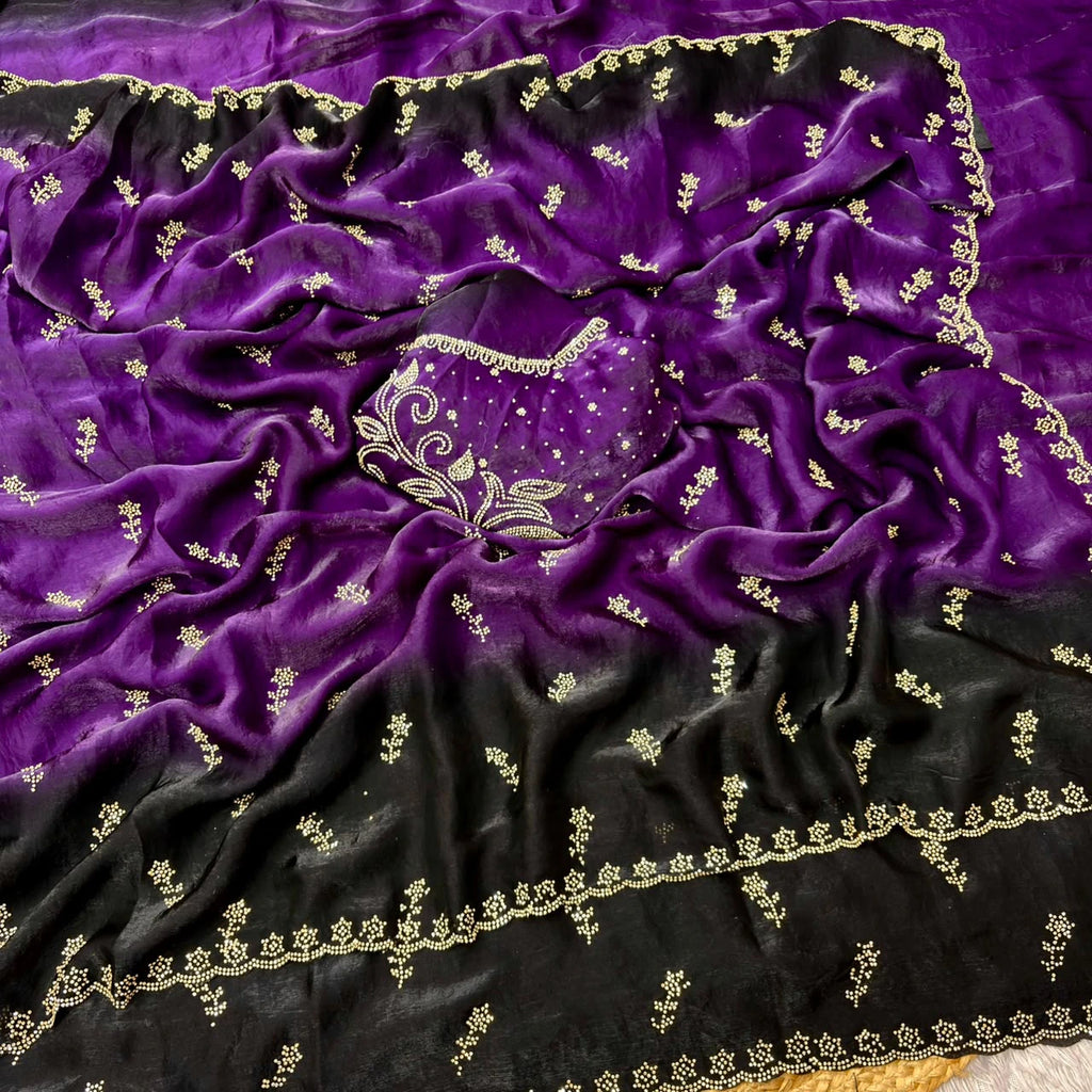 Space Silk Saree with Jarkhan Work 8